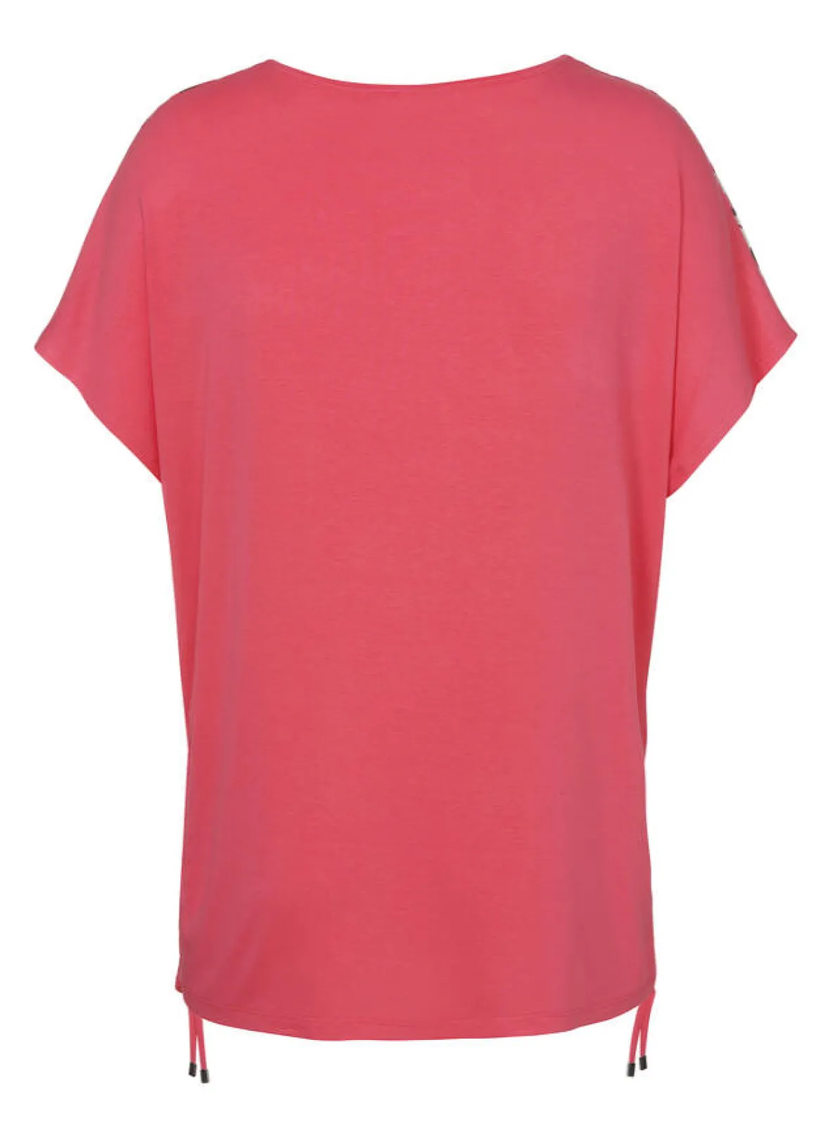 Print Blusenshirt mit einfarbigem Jersey-Rückteil