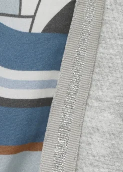 Print Blusenshirt mit grauem Rückteil