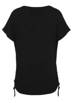 Print Blusenshirt mit schwarzem Rückteil