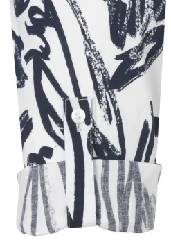 Print Hemdblusenkleid mit Nahttaschen und 3/4-Krempelärmeln