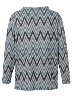 Print Sweatshirt mit Kelchkragen