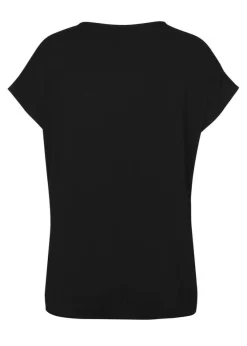 Print-Blusenshirt mit schwarzem Jersey-Rückteil