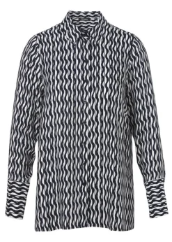 Print-Hemdbluse aus fließender Viskose