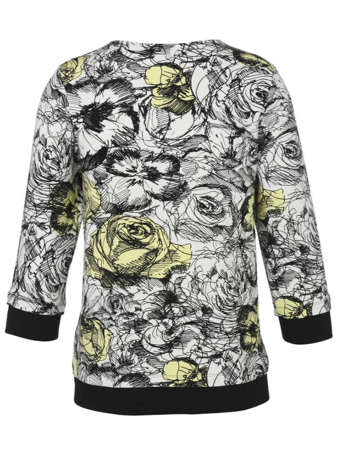 Print-Sweatshirt mit Zier-Zipper am V-Ausschnitt