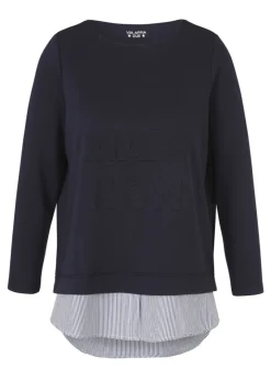 Raffiniertes Sweatshirt mit Blusen-Einsatz