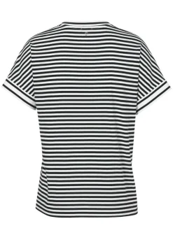 Ringel T-Shirt mit überschnittenen Schultern