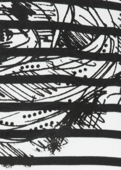 Ringel T-Shirt mit überschnittenen Schultern