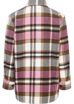 Rustikale Langarmbluse mit kariertem Allover-Muster