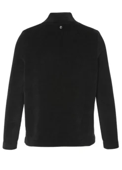 Samtiges Sweatshirt mit V-Ausschnitt und Zipper