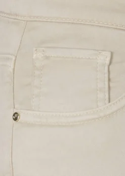 Sandfarbene 5-Pocket Hose, knöchellang mit schmalem Bein