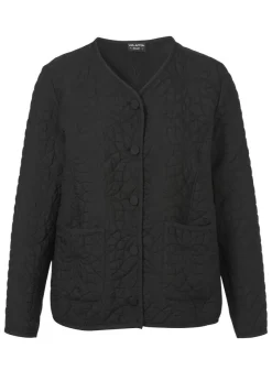 Schwarze Jacke mit Strukturmuster