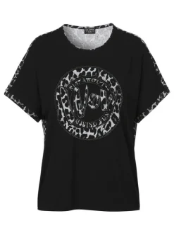 Schwarzes Shirt mit Leo-Details