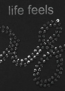 Schwarzes Sweatshirt mit Mottospruch