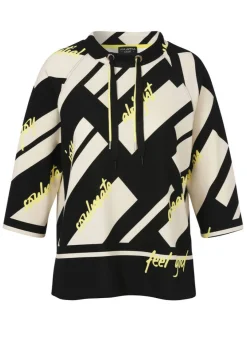 Scuba Print Sweatshirt mit 3/4 Ärmeln