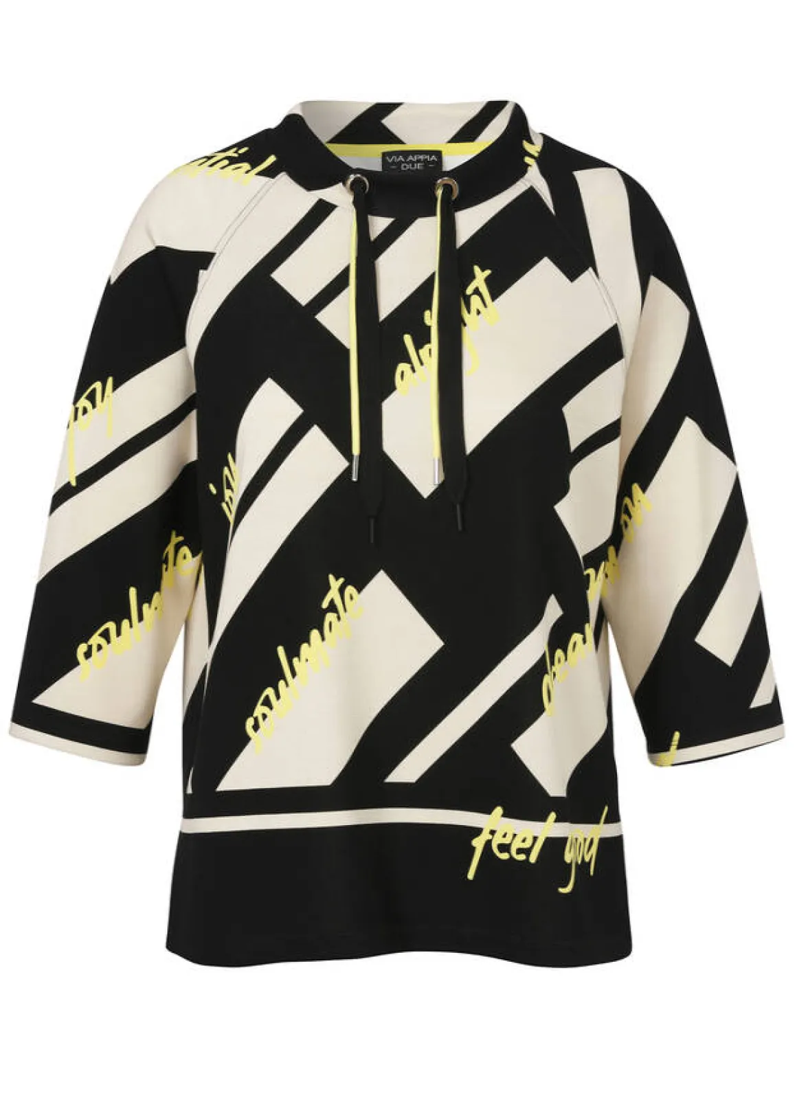 Scuba Print Sweatshirt mit 3/4 Ärmeln