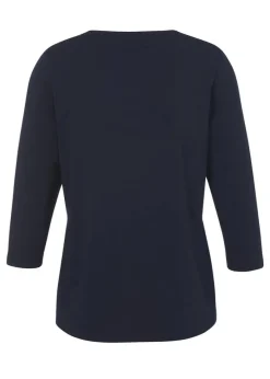 Softes 3/4-Arm-Shirt mit geschmücktem Karree-Ausschnitt