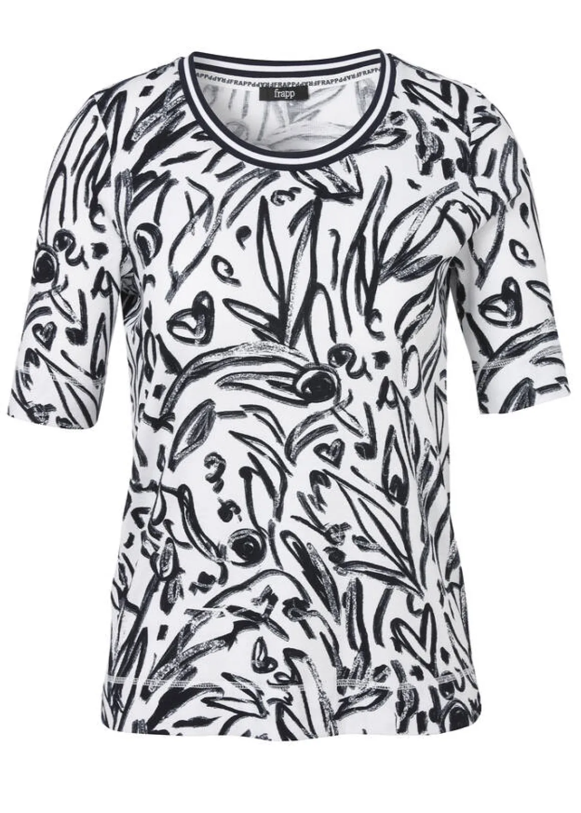 Softes Baumwoll-Stretch Print-Shirt Halbarm