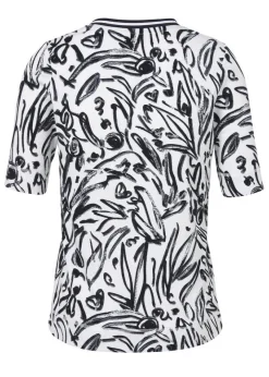 Softes Baumwoll-Stretch Print-Shirt Halbarm