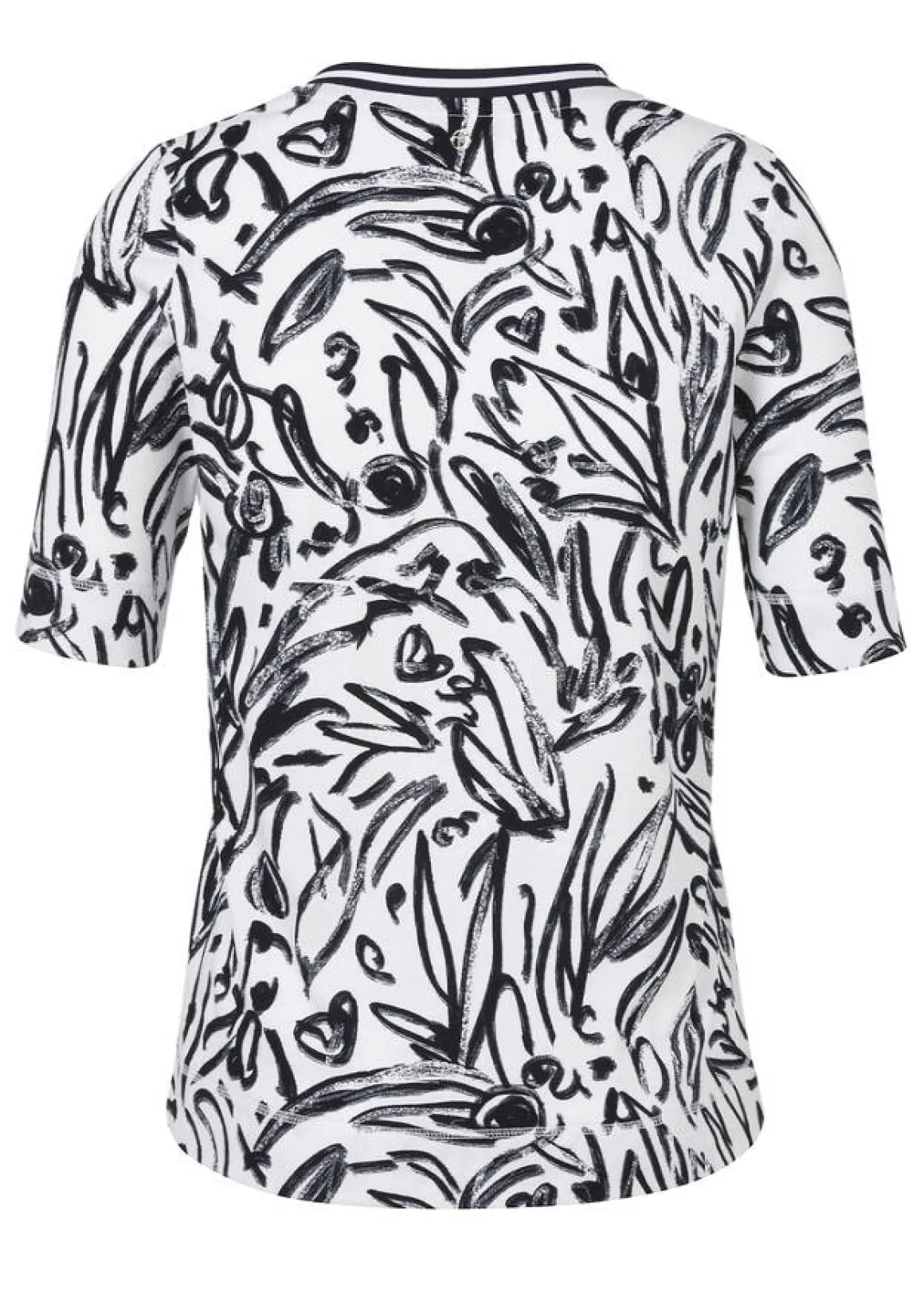 Softes Baumwoll-Stretch Print-Shirt Halbarm