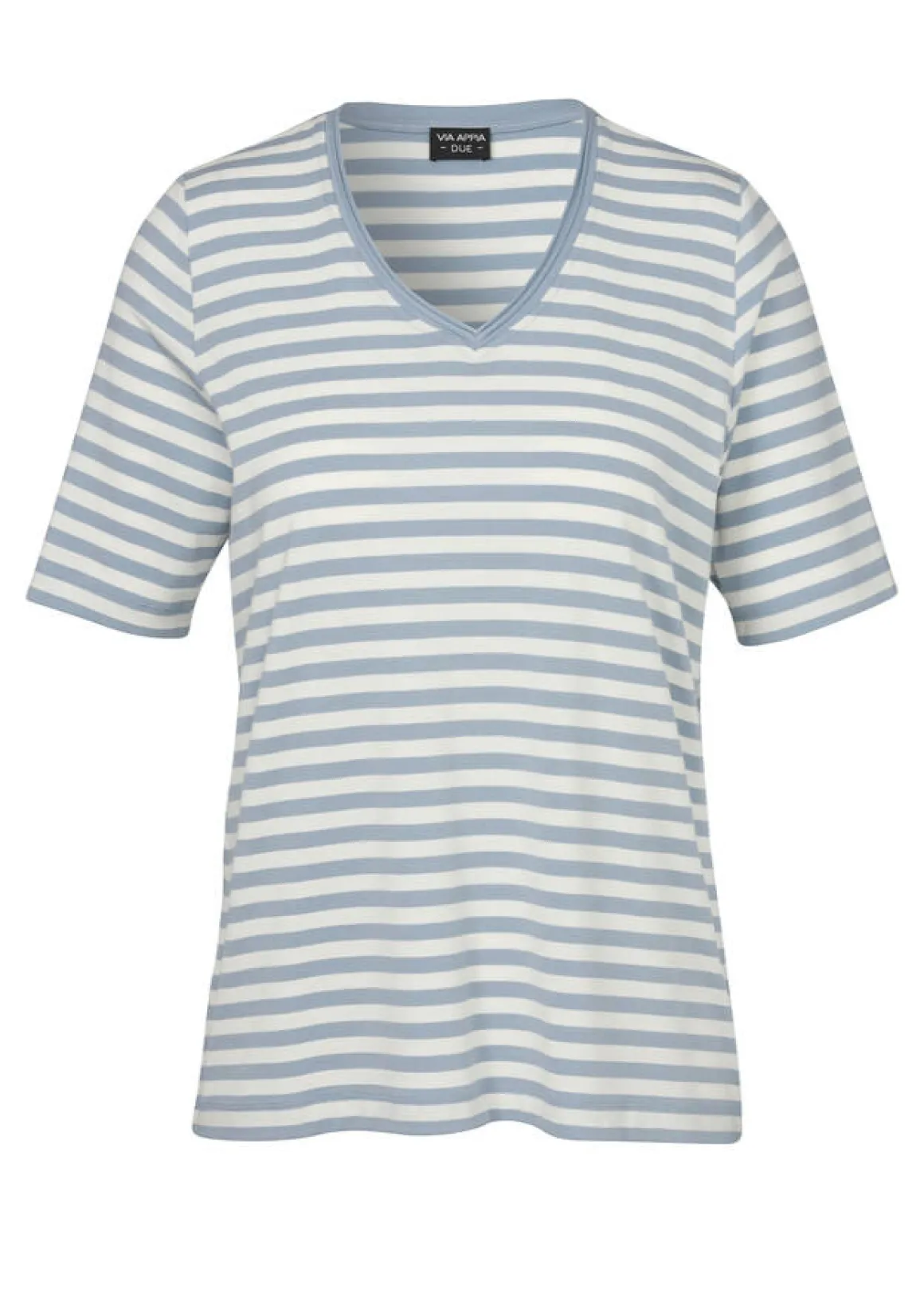 Softes Ringel-T-Shirt mit V-Ausschnitt