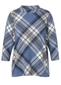 Stehkragen Sweatshirt mit Grafik-Print