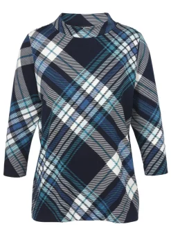 Stehkragen Sweatshirt mit Grafik-Print