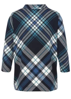 Stehkragen Sweatshirt mit Grafik-Print