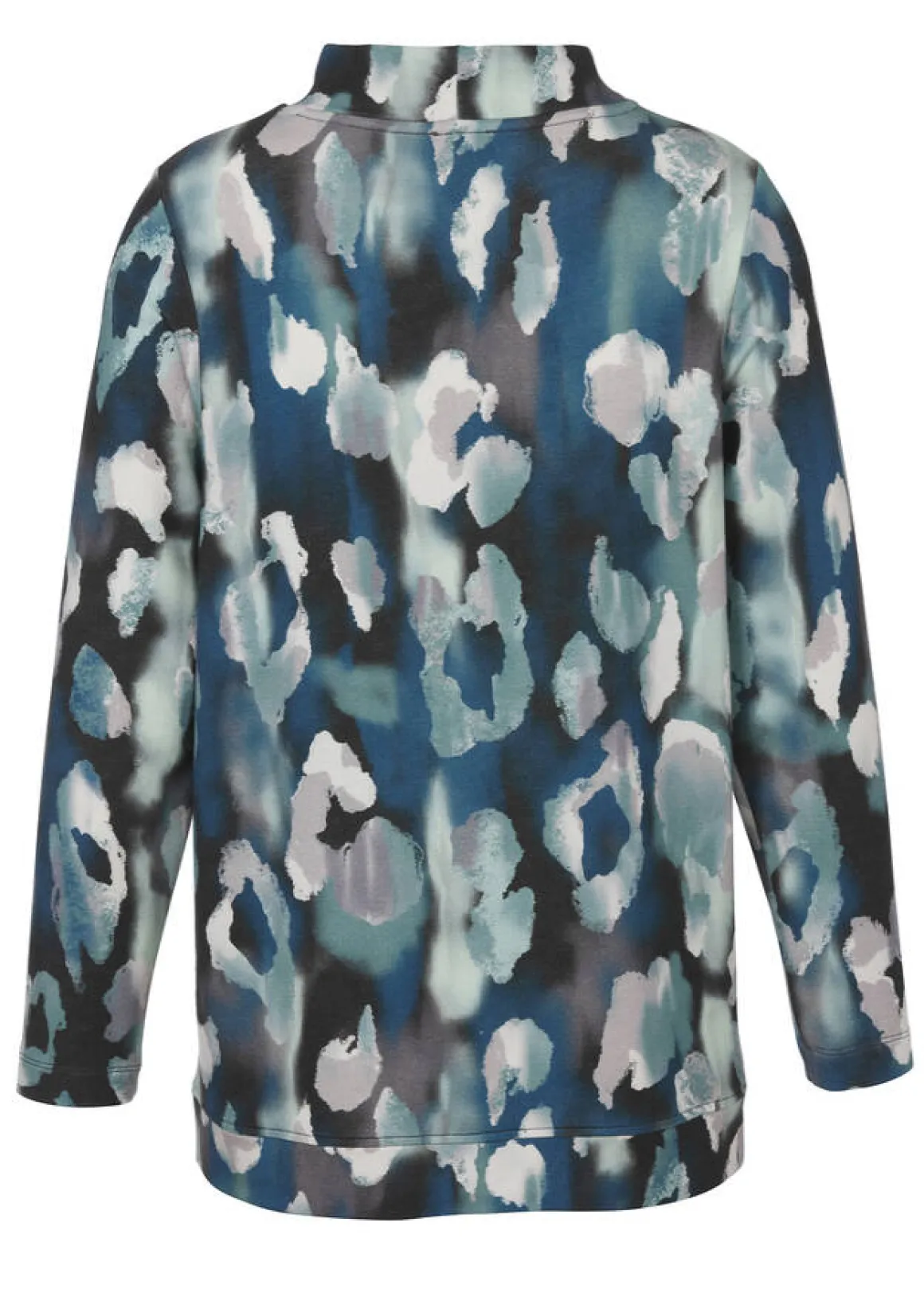 Stehkragen-Sweatshirt mit Allover-Print und Zipper