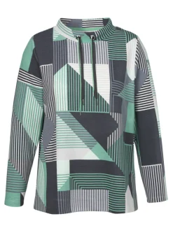 Stehkragen-Sweatshirt mit Allover-Print