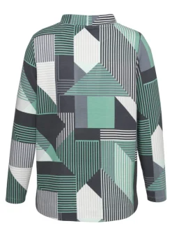 Stehkragen-Sweatshirt mit Allover-Print