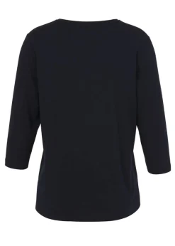 Supersoftes 3/4-Arm Shirt Marine mit Frontmotiv