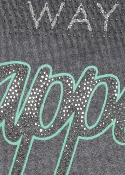 Supersoftes Langarmshirt mit geschmücktem Slogan