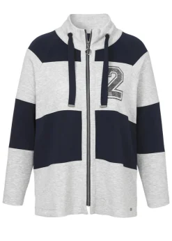 Sweatjacke mit Stehkragen Sporty Deluxe Silber - Marine