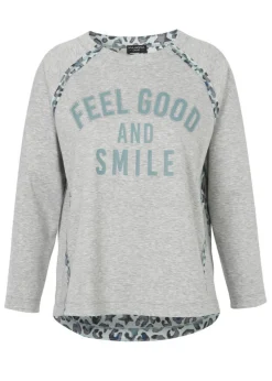 Sweatshirt mit geschmücktem Motto-Print