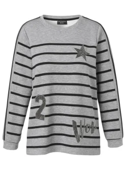 Sweatshirt mit Streifen und Schmuck-Motiven