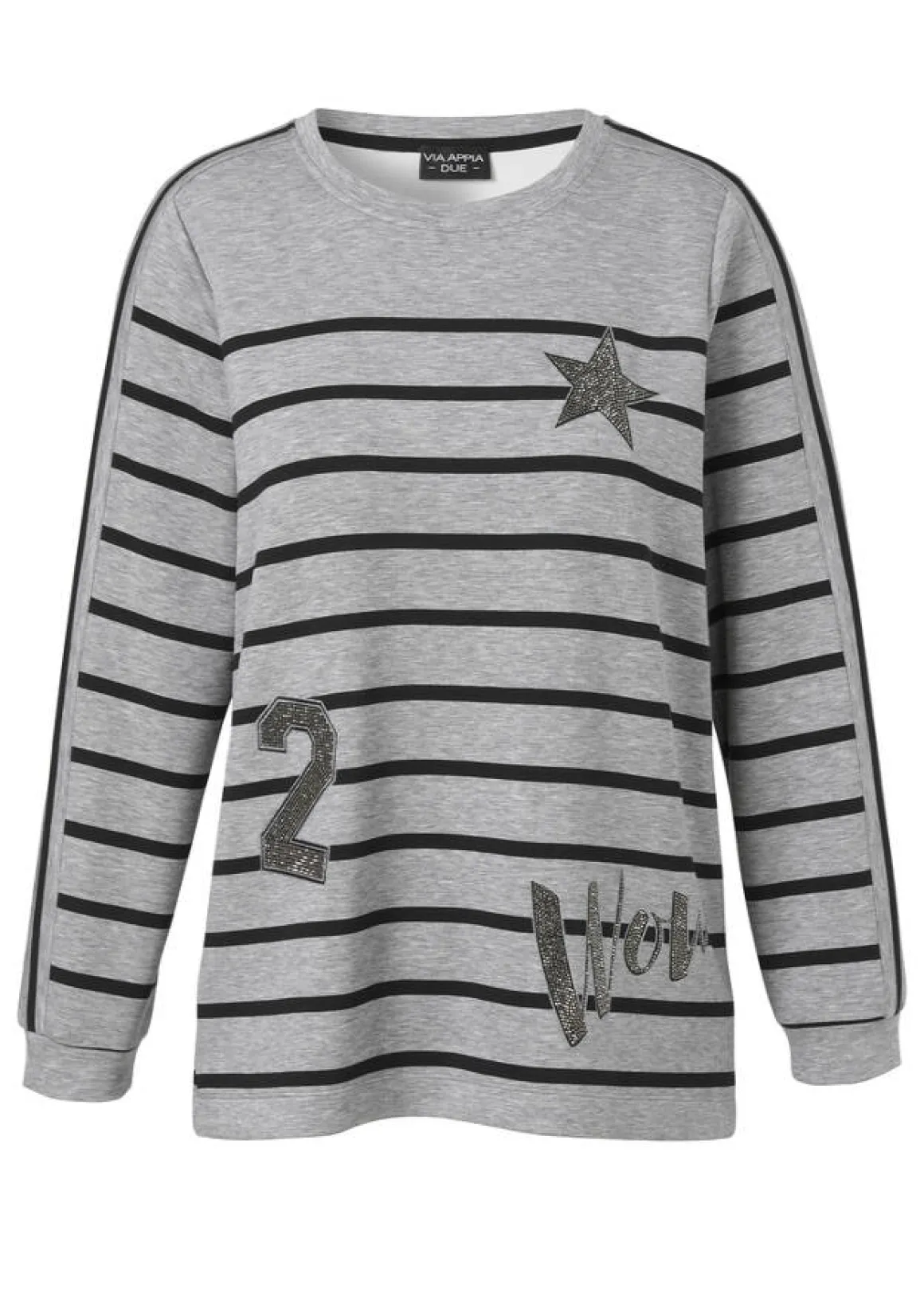 Sweatshirt mit Streifen und Schmuck-Motiven