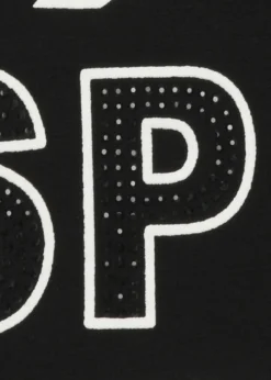 T-Shirt mit verziertem Motto-Print und Zebrarücken