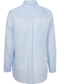 Verspielte Bluse mit gepunktetem Allover-Muster