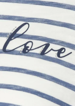 Verspieltes 3/4-Arm-Shirt mit Glitzersteinen