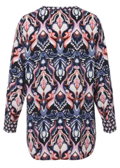 Viskose Bluse mit Print Marine Multicolor