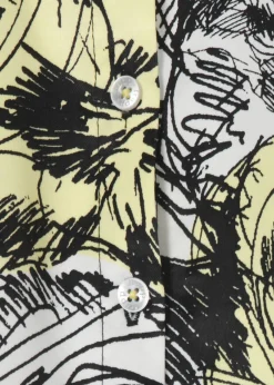 Viskosebluse mit Rippbündchen am Ärmel