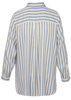 Viskose-Hemdbluse mit Längsstreifen