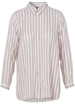 Viskose-Hemdbluse mit Längsstreifen