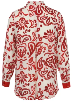 Viskose-Print-Bluse Bicolor
