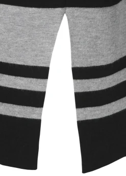 Weicher Feinstrick-Pullover Bicolor mit Kelchkragen