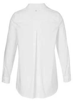 Weiße Baumwoll-Stretch Bluse