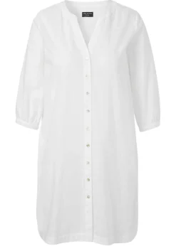 Zarte 3/4 Arm Longbluse Uni