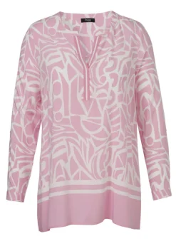 Zarte Viskose-Tunika mit Print Bicolor