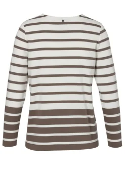 Zartes Baumwoll-Langarm-Shirt mit Ringelmuster