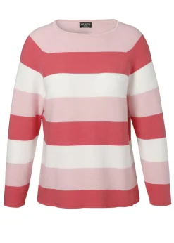 Zeitloser Strickpullover mit gestreiftem Allover-Muster